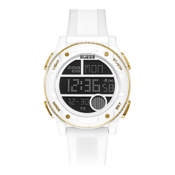 Guess sportovní pánské bílé hodinky s chronografem digitální